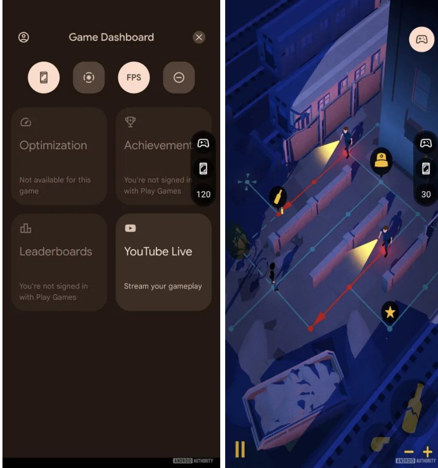 Funciones del Panel de Control de Juegos en Android